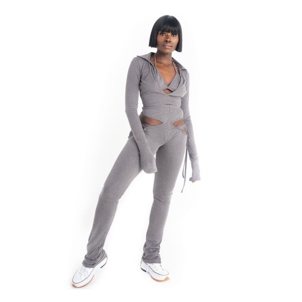 GRAYSCALE Womens Gray Stretch High Waist Pants XS